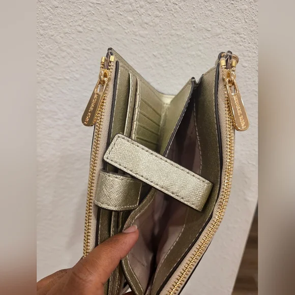 Michael Kors Gold Metallic Wristlet Wallet - Picture 5 of 9